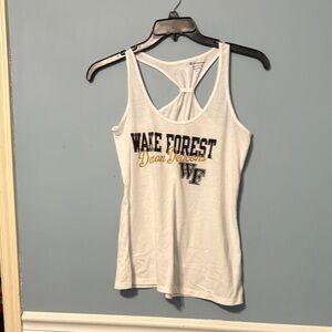 Champion White Wake Forest Racerback Tank with Gold & Black Graphic
